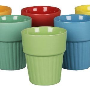 Multi colored funky designer cutting chai glasses (set of 6) for restaurants, dhaba and hotels - Image 2