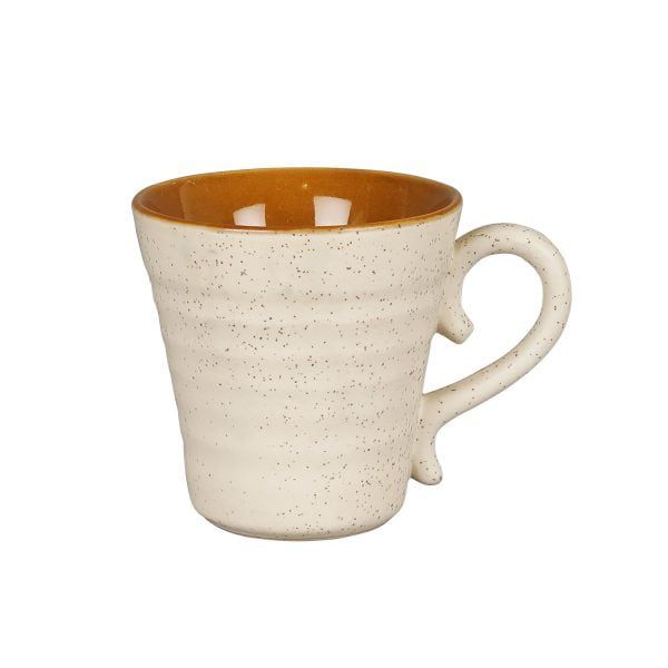 Orange light grey color premium decorative ceramic mug for serving chai/ coffee  - eco friendly drinkware -set of 2 - Image 2