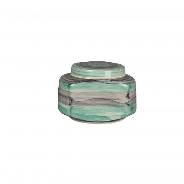 Green designer ceramic cookies jar -set of 2 - best looking premium ceramic tableware - Image 2