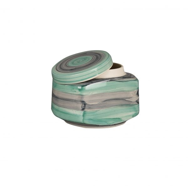 Green designer ceramic cookies jar -set of 2 - best looking premium ceramic tableware - Image 3