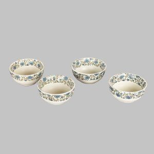 White- grey luxury ceramic decal dinner bowls (set of 4), top quality bowls - Image 2