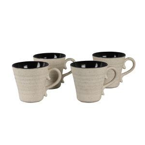 White-dotted designer chai coffee mug set of 4 for sale - Image 2