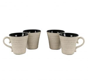 White-dotted designer chai coffee mug set of 4 for sale - Image 3