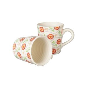 Handcrafted matte finish decal ceramic mugs  set of 4 - Image 2