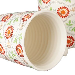 Handcrafted matte finish decal ceramic mugs  set of 4 - Image 3