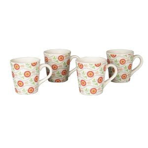 Handcrafted matte finish decal ceramic mugs  set of 4 - Image 5