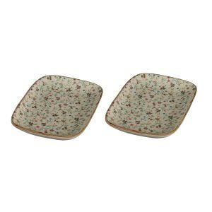 Handcrafted Ceramic  Cherry Nut Serving Tray Decal  ( Set of 2) - Image 2