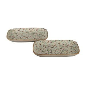 Handcrafted Ceramic  Cherry Nut Serving Tray Decal  ( Set of 2) - Image 4