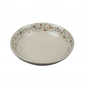 Handcrafted Decal Small Flowers 10 -inch  Ceramic Flat Serveware - Image 4