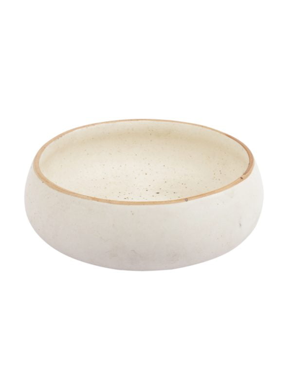 Handcrafted Cream Matte Finish Ceramic Serving Bowl - Image 3