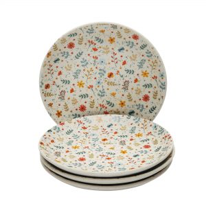 Handcrafted Spring Collection- Stoneware Quarter Plates (7" Dia)-Set Of 4 - Image 2