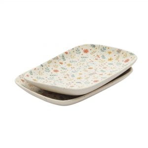Handcrafted Spring Collection- Stoneware Platters -Set of 2 - Image 3
