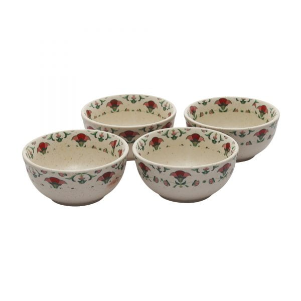 Handcrafted Meadow Fresh Collection- Stoneware Dinner Bowls -Set Of 4 - Image 3