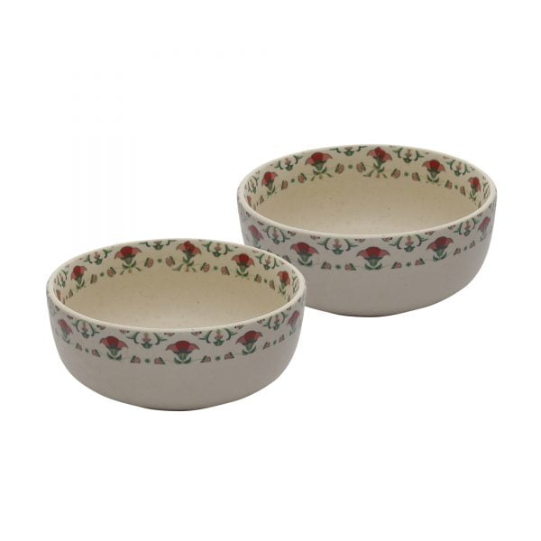 Handcrafted Meadow Fresh Collection- Stoneware Serving Bowls(8" & 7" Dia) -Set Of 2 - Image 2