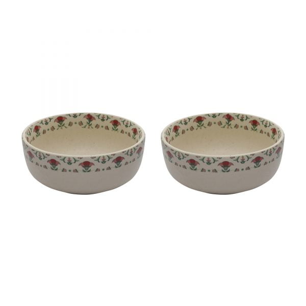 Handcrafted Meadow Fresh Collection- Stoneware Serving Bowls(8" & 7" Dia) -Set Of 2 - Image 3