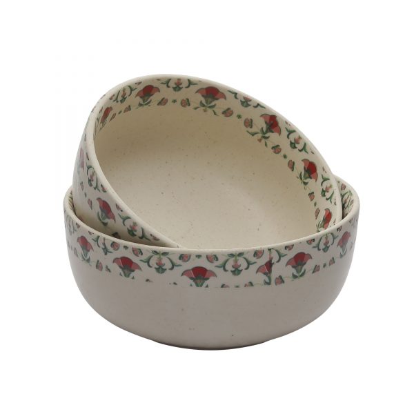 Handcrafted Meadow Fresh Collection- Stoneware Serving Bowls(8" & 7" Dia) -Set Of 2 - Image 4