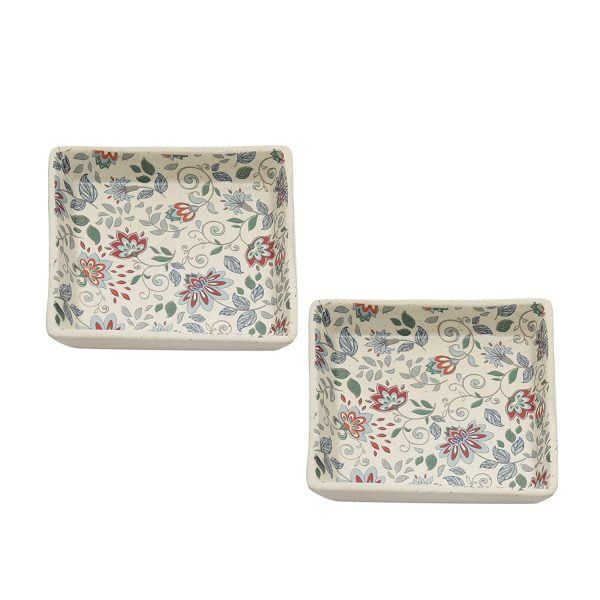 Handcrafted Midsummer night's Dream Collection- Stoneware Platters (4"X 4") -Set of 2 - Image 2