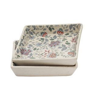 Handcrafted Midsummer night's Dream Collection- Stoneware Platters (4"X 4") -Set of 2 - Image 3