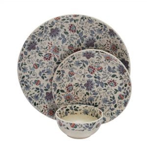 MIAH Decor Handcrafted Floral Ceramic/Stoneware Dinner Set-Pack of 12-[4 Dinner Plates; 4 Quarter/Side Plates/ 4 Dinner Bowls] ;Multicolour Matte Finish-Microwave Oven Freezer Dishware Safe - Image 3