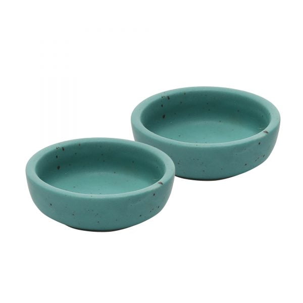 Handcrafted Stoneware Turquoise Blue Dip bowl Set -Pack Of 2 - Image 3