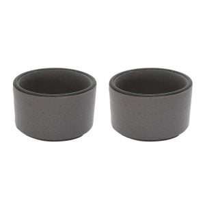 Handcrafted Stoneware Grey Dip bowl Set -Pack Of 2 - Image 3