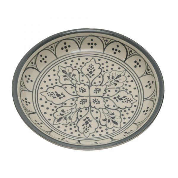 Handcrafted & Handpainted Floral  Galzed Ceramic Thali Platter-(Dia-" ) - Image 3