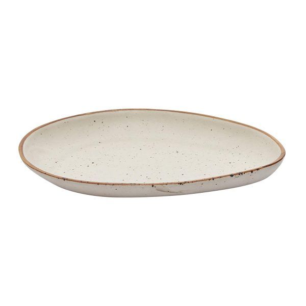 Handcrafted Matt Finish Stoneware Oval Platter - Image 2