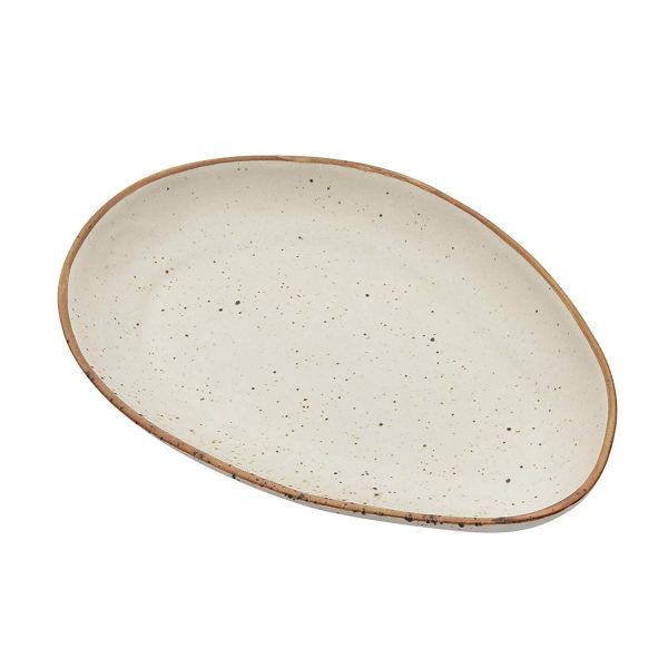 Handcrafted Matt Finish Stoneware Oval Platter - Image 3