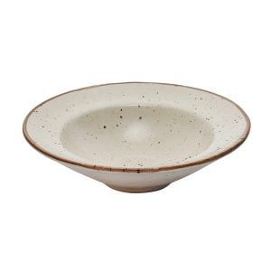 Handcrafted Matt Finish Stoneware Collar Seving Bowl-(Dia-8.5" ) - Image 2