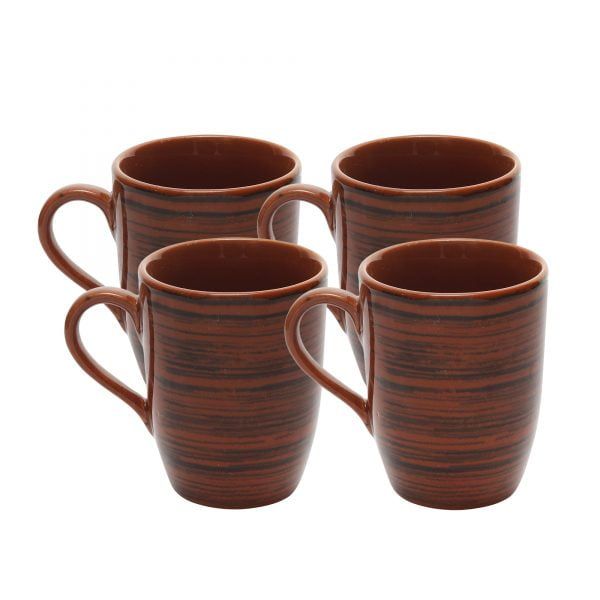 Handmade Ceramic Chocolate Brown Liner Mug - Eco Friendly Drinkware -Set Of 4 - Image 2