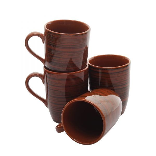 Handmade Ceramic Chocolate Brown Liner Mug - Eco Friendly Drinkware -Set Of 4 - Image 3