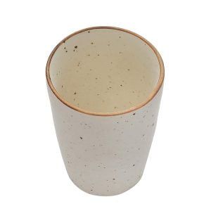 Handcrafted Matt Finish Rustic Biege Stoneware Platter with 4 tumblers -Pack of 5 - Image 2