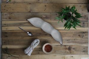Ceramic matte finish cream color peanut tray-set of 2 for kitchen bar and  restaurants