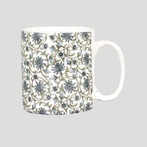 Violet flower print designer matte finish pipe mugs chai coffee-set of 2 for sale - Image 3