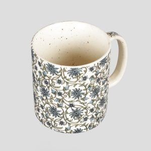Violet flower print designer matte finish pipe mugs chai coffee-set of 2 for sale - Image 5
