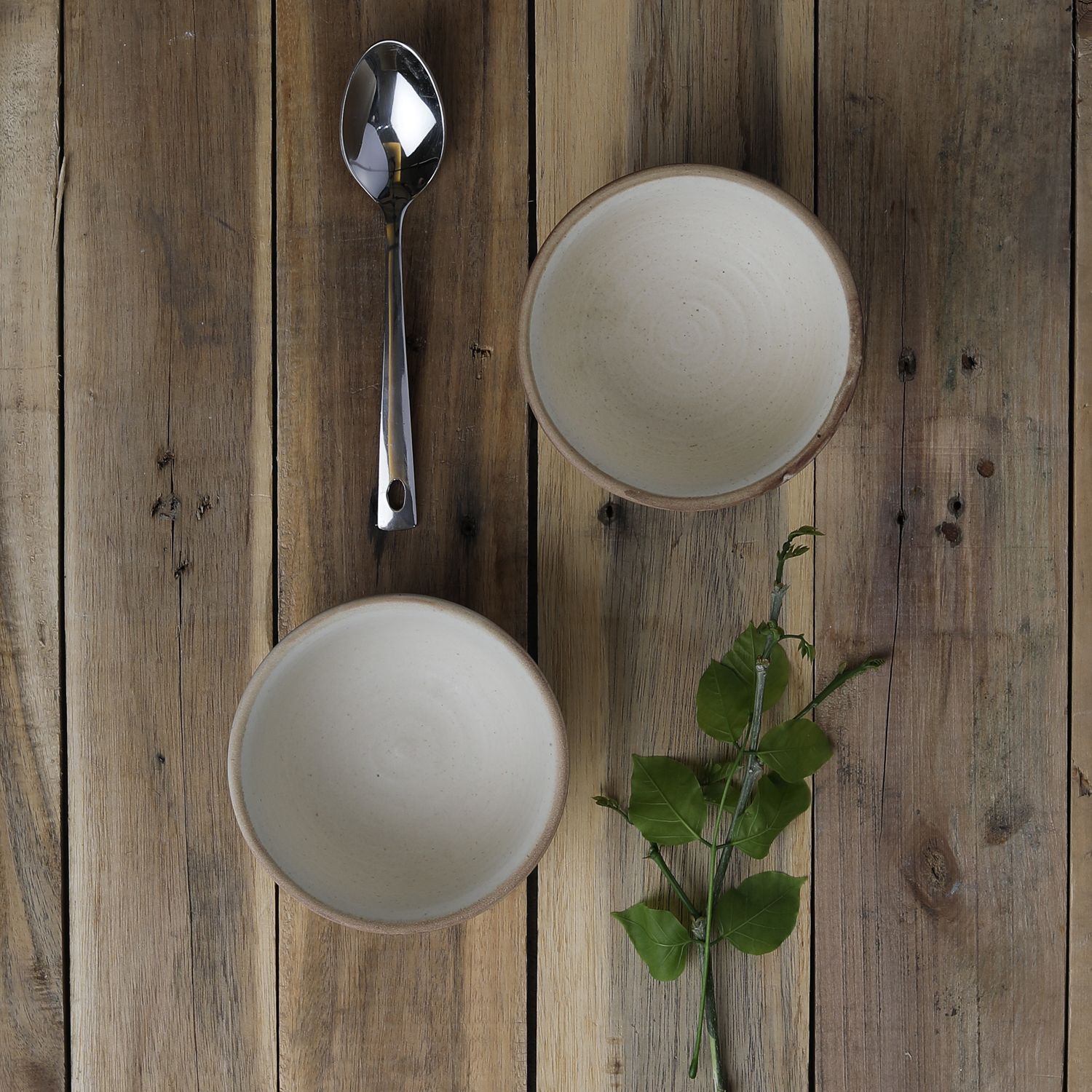 Handcrafted White Matte Finish Ceramic Dinner Bowl-Set of 4 | Miah Decor