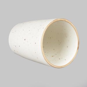 Handcrafted white matte finish ceramic tumblers-set of 4 porcelain decoration accessories for sale online - Image 3