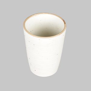 Handcrafted white matte finish ceramic tumblers-set of 4 porcelain decoration accessories for sale online - Image 4