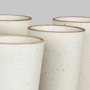 Handcrafted white matte finish ceramic tumblers-set of 4 porcelain decoration accessories for sale online - Image 5
