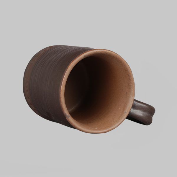 Dark brown paw mugs for chai and coffee  set of 2  matte finished - Image 5