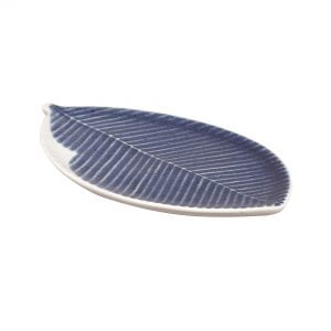 Ceramic Leaf Platter- Blue Color - Image 3