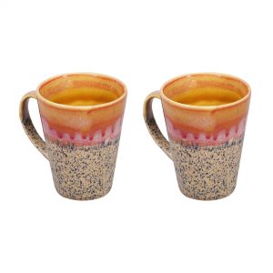 Ceramic Classic Coffee Mugs- Multi Colored Mugs-Set of 2 - Image 2