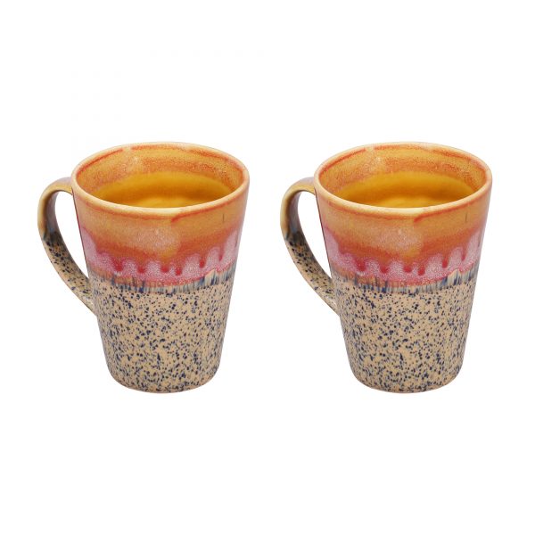 Ceramic Classic Coffee Mugs- Multi Colored Mugs-Set of 2 - Image 2