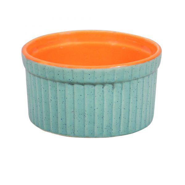 Brilliant Ramekin Dessert Bowls In Funky Colors- Orange And Green- Set of 4 - Image 4