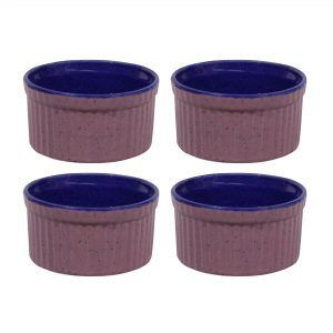 Brilliant Ramekin/Dessert Bowls In Elegant Colors- Purple And Dark Blue-- Set of 4 - Image 2