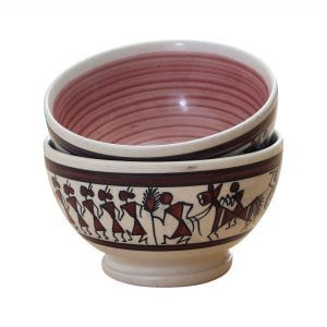 D?cor Red Indian Art  Serving Bowl -Pink - Image 2