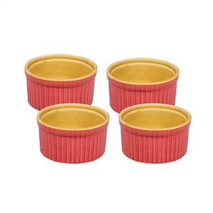 Brilliant Ramekin/ Dessert Bowls In Funky Colors- Yellow And Pink-Set of 4 - Image 3