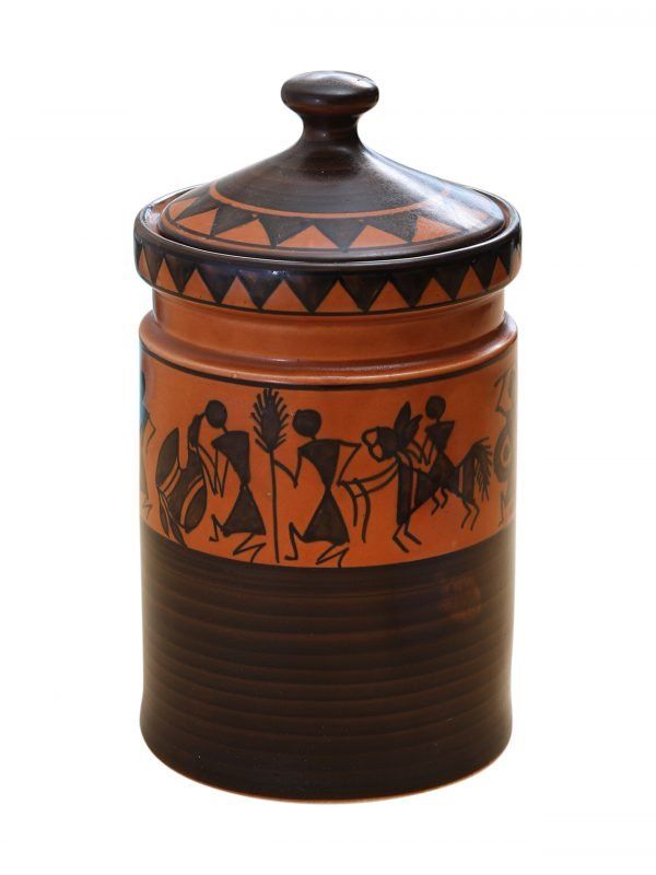 Handpainted Worli Art Storage jar-Small - Image 3