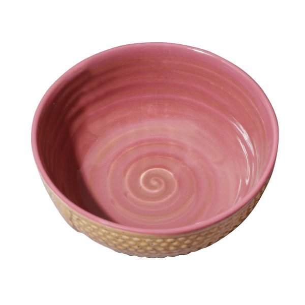 Ergonomic Crafted Nestled Serving Bowls: Brown And Burgandy - Image 3