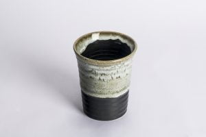 Handcrafted Studio Pottery Tumblers-Grey & Black (Set of 2)(L:3.4in, W:3.4in, H:4.2in) - Image 2